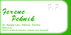 ferenc peknik business card